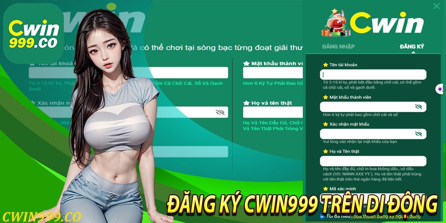 Cách đăng ký cwin999 tạo tài khoản trên điện thoại